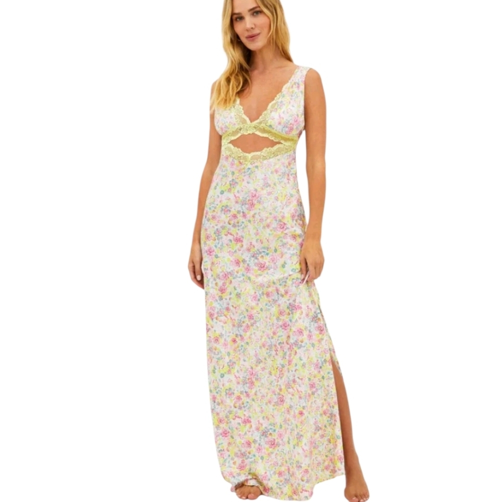 Beach Riot Kimi Cutout Cover-Up Dress Forget Me Not Floral Women's Small Resort‎